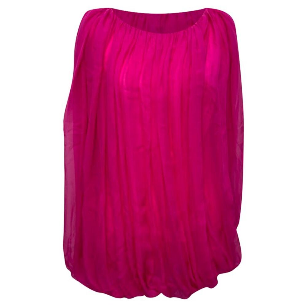Rick Owens Gathered Blouse in Pink Silk
